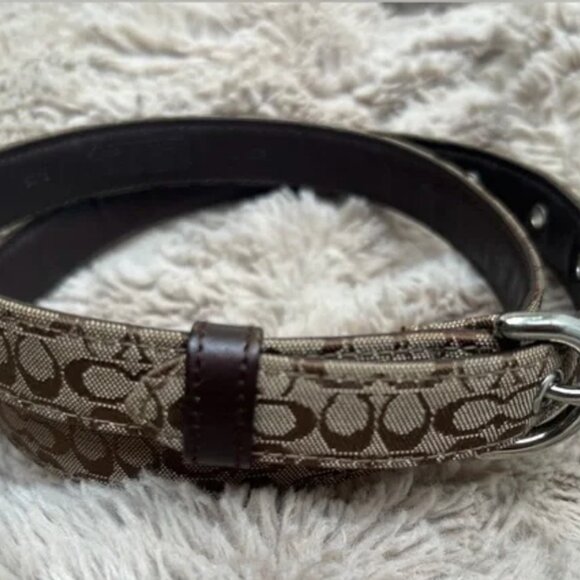 Coach Accessories - 💖SALE Authentic COACH monogramed design slim waist belt MADE IN ITALY NWOT SML